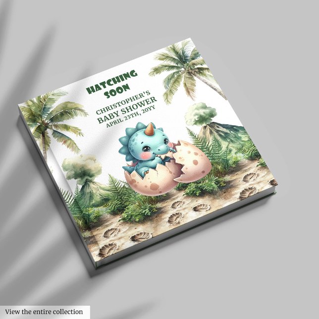 Livro De Visitas Baby Boy Dinosaur Hatching Brevemente Guest Keepsa (Baby Boy Dinosaur Hatching Soon Guest Keepsake)