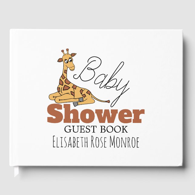 Livro De Visitas Baby Giraffe, Chá de fraldas (Frente)