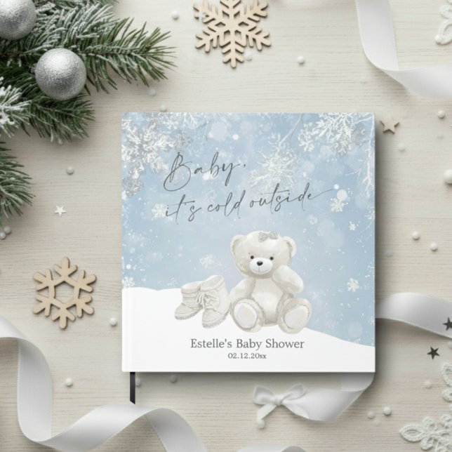 Livro De Visitas Baby, It's Cold Outside Teddy Bear Winter Keepsake (Criador carregado)