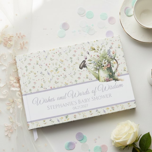 Livro De Visitas Baby Shower Guest Book - Rustic Floral Wishes (Baby shower guest book)