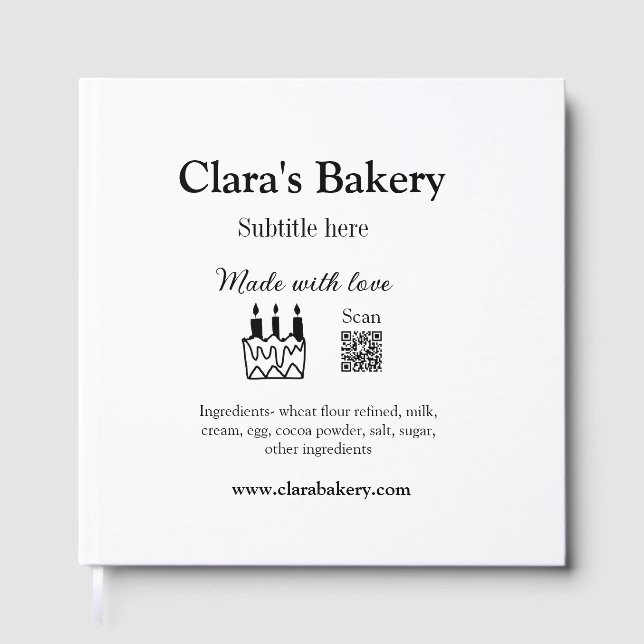 Livro De Visitas Bagaço de padaria adiciona ingredientes feitos com (Frente)