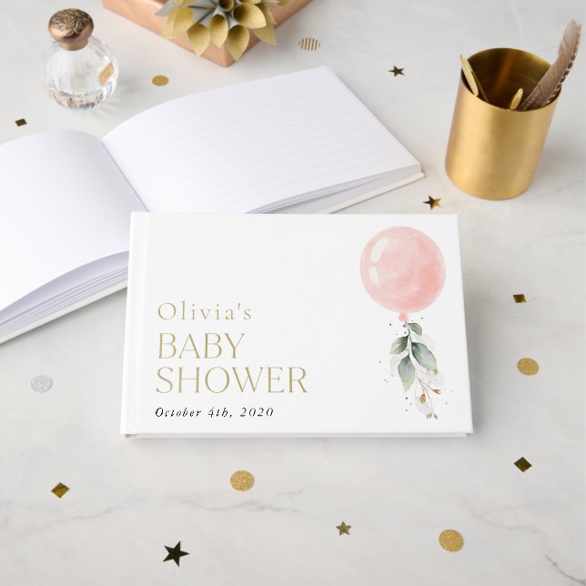 Livro De Visitas Balão rosa, Eucalyptus, Greenerescência, Chá de fr (Frente aberta)