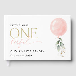 Livro De Visitas Balão Rosa, Eucalyptus, Greenery, Primeiro Anivers