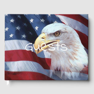 Livro De Visitas bald Eagle é a bandeira americana quarta de julho