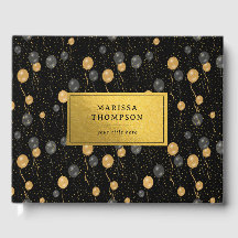 Baloões Pretos e Dourados Elegantes Lembrança