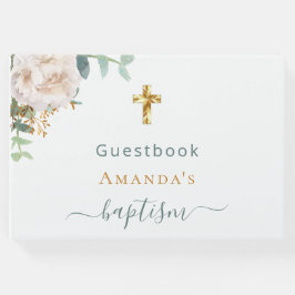 Livro De Visitas Baptism eucalyptus greenery fotografia personaliza