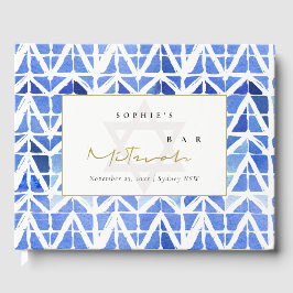 LIVRO DE VISITAS BAR CHEVRON CHEVRON INDIGO AZUL MITZVAH
