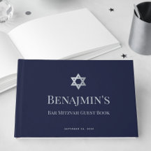 Bar Mitzvah Azul Marinho Falso Estrela de Davi Pra