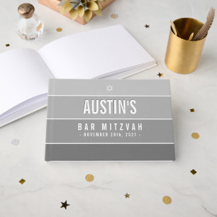Livro De Visitas BAR MITZVAH cinza ousada moderna