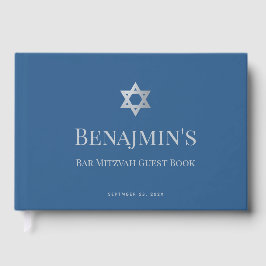 Livro De Visitas Bar Mitzvah Jewish Boy Star of David Classic Blue 