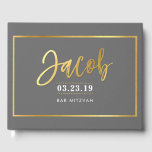 Livro De Visitas BAR MITZVAH, ouro falso moderno em cinza para JACO<br><div class="desc">pelo kat massard >> WWW.SIMPLYSWEETPAPERIE.COM << Por favor,  entre em contato comigo para obter os nomes personalizados de "efeito ouro" (por exemplo,  Jacob) que eu tenho o prazer de ajudar:) ** kat@simplysweetpaperie.com</div>