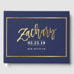 Livro De Visitas BAR MITZVAH, ouro falso moderno sobre marinho para<br><div class="desc">pelo kat massard >> WWW.SIMPLYSWEETPAPERIE.COM << Por favor,  entre em contato comigo para obter os nomes personalizados de "efeito ouro" (por exemplo,  zachary) que eu tenho o prazer de ajudar :) *** kat@simplysweetpaperie.com</div>