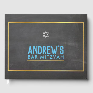 Livro De Visitas BAR MITZVAH — tipo inteligente cinza dourada tipo 