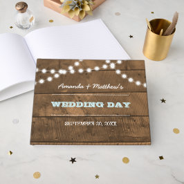 Livro De Visitas Barnwood Lights Aqua Weds Guest Book