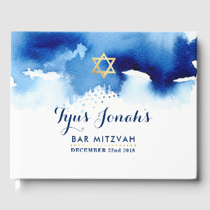 Livro De Visitas BARRE da estrela moderna do ouro de MITZVAH a