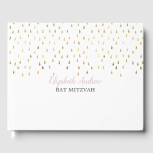 Livro De Visitas Bastão cor-de-rosa e Dourado elegante Mitzvah dos