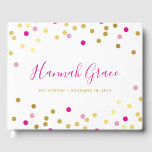 Livro De Visitas BAT MITZVAH bonito glam confetti spot dourado rosa<br><div class="desc">por kat massard >> https://linktr.ee/simplysweetpaperie <<<</div>
