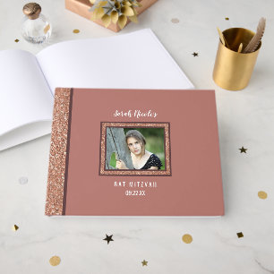 Livro De Visitas Bat Mitzvah Dourado Rosa Ocasiao Especial Foto