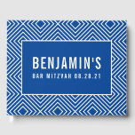 Livro De Visitas BAT MITZVAH moderno padrão geométrico azul real<br><div class="desc">por kat massard >> https://linktr.ee/simplysweetpaperie <<<</div>