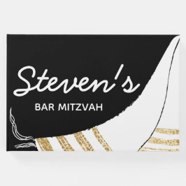 Livro De Visitas Bat ou Bar do Partido Mitzvah Black Dourado Guest 