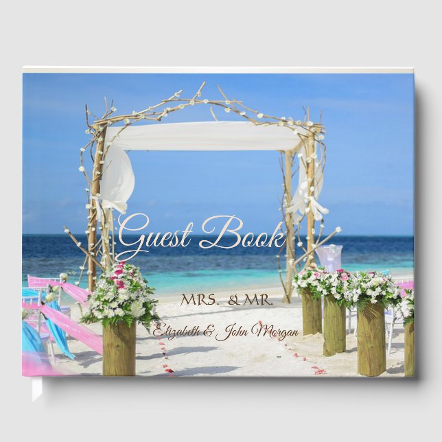 Livro De Visitas Beach Arbor Floral Wedding (Frente)