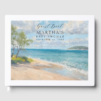 Livro De Visitas Beach Baby Memories Guest Book for Baby Shower