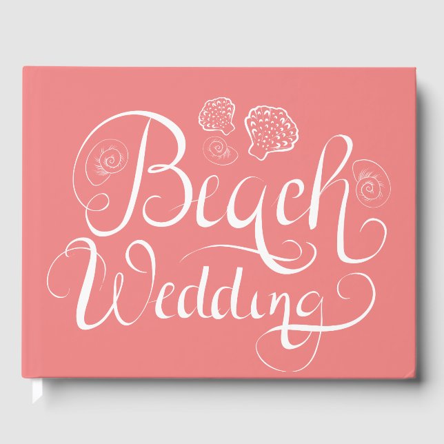 Livro De Visitas Beach Wedding | Adicionar seu texto (Frente)