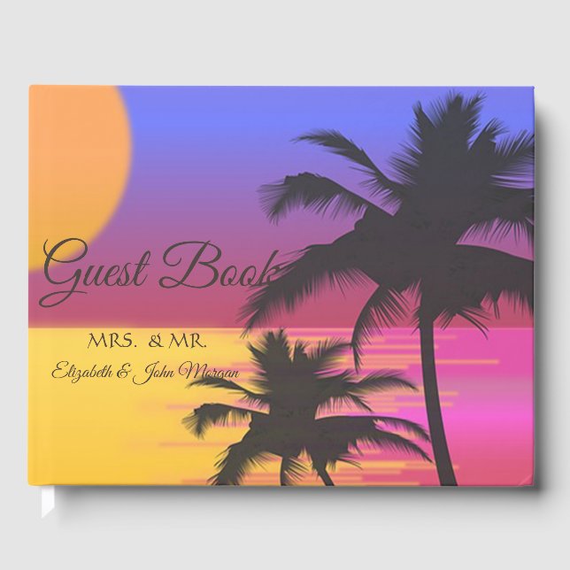 Livro De Visitas Beach Wedding Sunset (Frente)