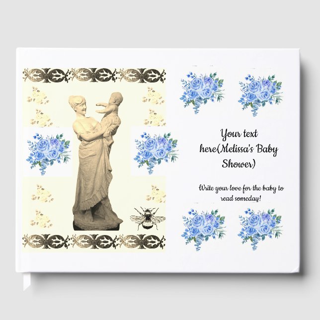 Livro De Visitas bebê do Chá de fraldas Guest Book (Frente)