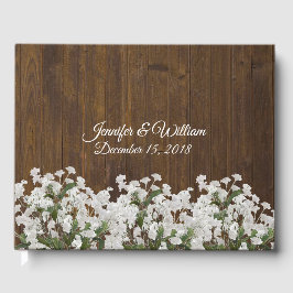 Livro De Visitas Bebês Respiram Rustic Weds Guest Book