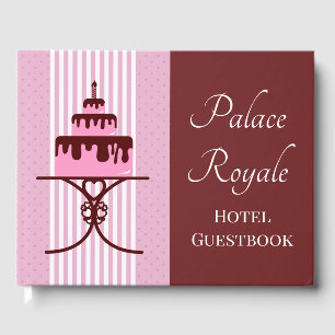 Livro De Visitas Bed e Café da Manhã, um rico rosa