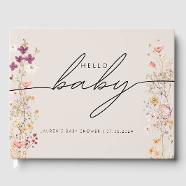 Livro De Visitas Beige Boho Chic Chá de fraldas Guest Book