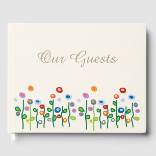 Livro De Visitas Beira floral no guestbook do creme claro