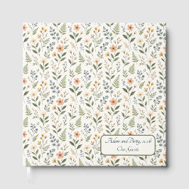 Livro De Visitas Belas Flores Silvestres Neutras e Terrosas