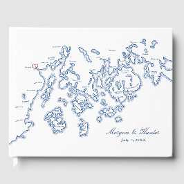 Livro De Visitas Belfast Guest Book - Mapa do Penobscot Bay Maine