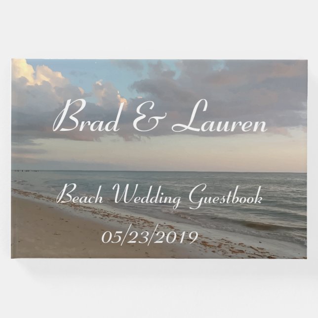 Livro De Visitas Belo Casamento de Praia Pacífica (Frente)