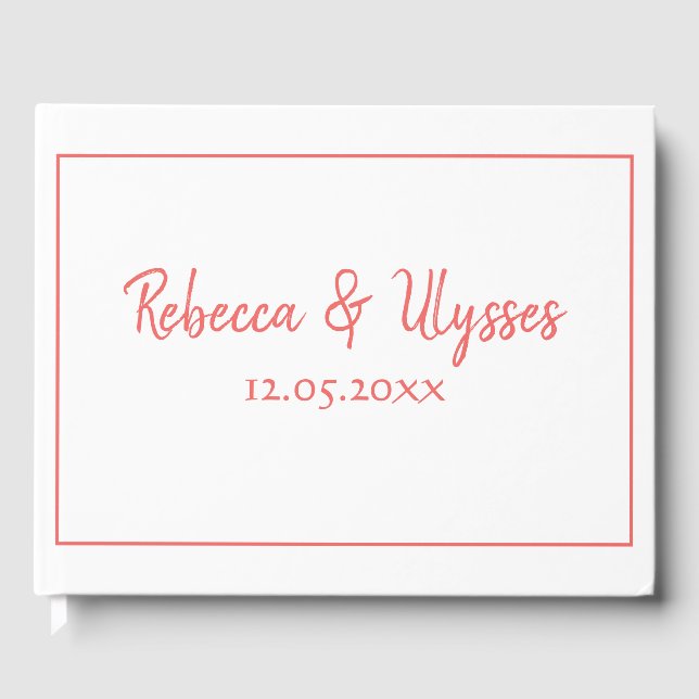 Livro De Visitas Belo Coral e Branco (Frente)