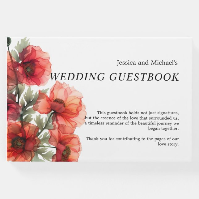 Livro De Visitas Belo Escarlet Serenata Petal (Frente)