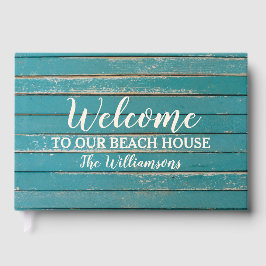 Livro De Visitas Bem-vindo ao nosso Lago de Praia, Madeira Rústica