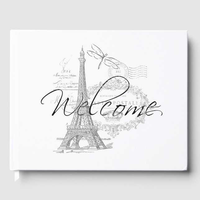 Livro De Visitas Bem-vindo - Torre Eiffel (Frente)