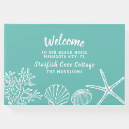 Livro De Visitas Bem-vindos à nossa casa de férias na praia