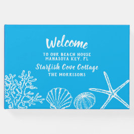 Livro De Visitas Bem-vindos à nossa casa de férias na praia