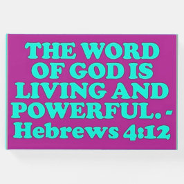 Livro De Visitas Bíblia verso dos hebraicos 4:12.