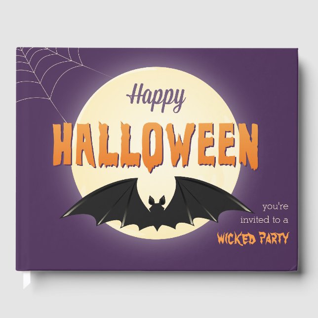 Livro De Visitas Black Bat Happy Halloween (Frente)