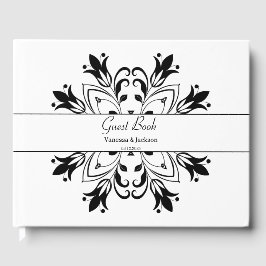 Livro De Visitas Black Floral Mandala
