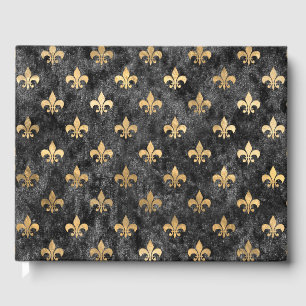 Livro De Visitas Black Velvet Fleur De Lis Mardi Gras Orleans