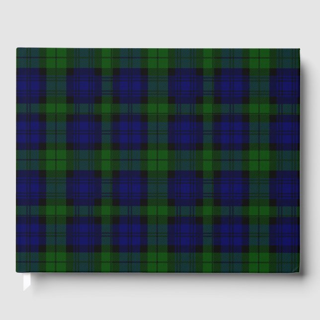 Livro De Visitas Black Watch Tartan Blue Green Xadrez (Frente)