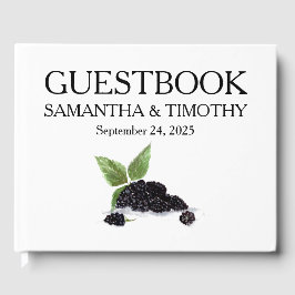 Livro De Visitas Blackberry Fruta Watercolor Casamento