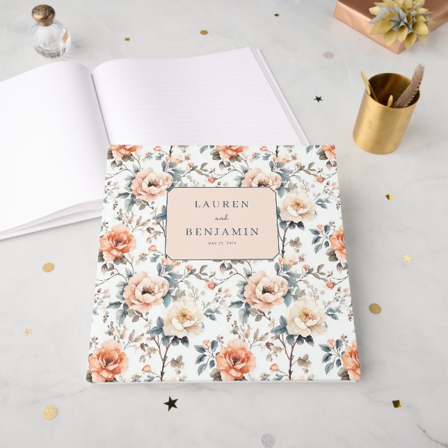 Livro De Visitas Blossom and Vow Wedding (Frente aberta)