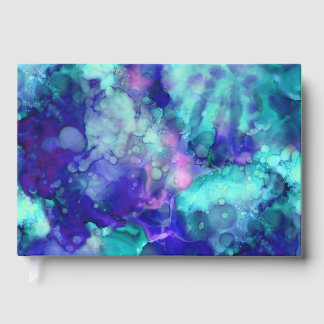 Livro De Visitas blue fantasy watercolors :